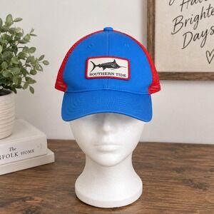 Southern Tide blue and red trucker hat